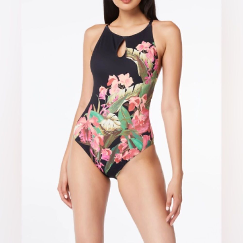Bleu Rod Beattie Return to Rio Keyhole One Piece - Black Multi Size 6 NWT